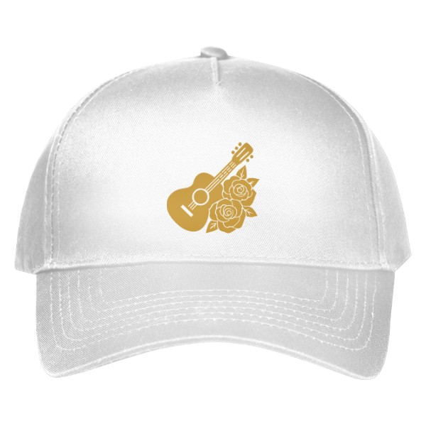 Kšiltovka s potiskem Zlatá kytara s růžemi 